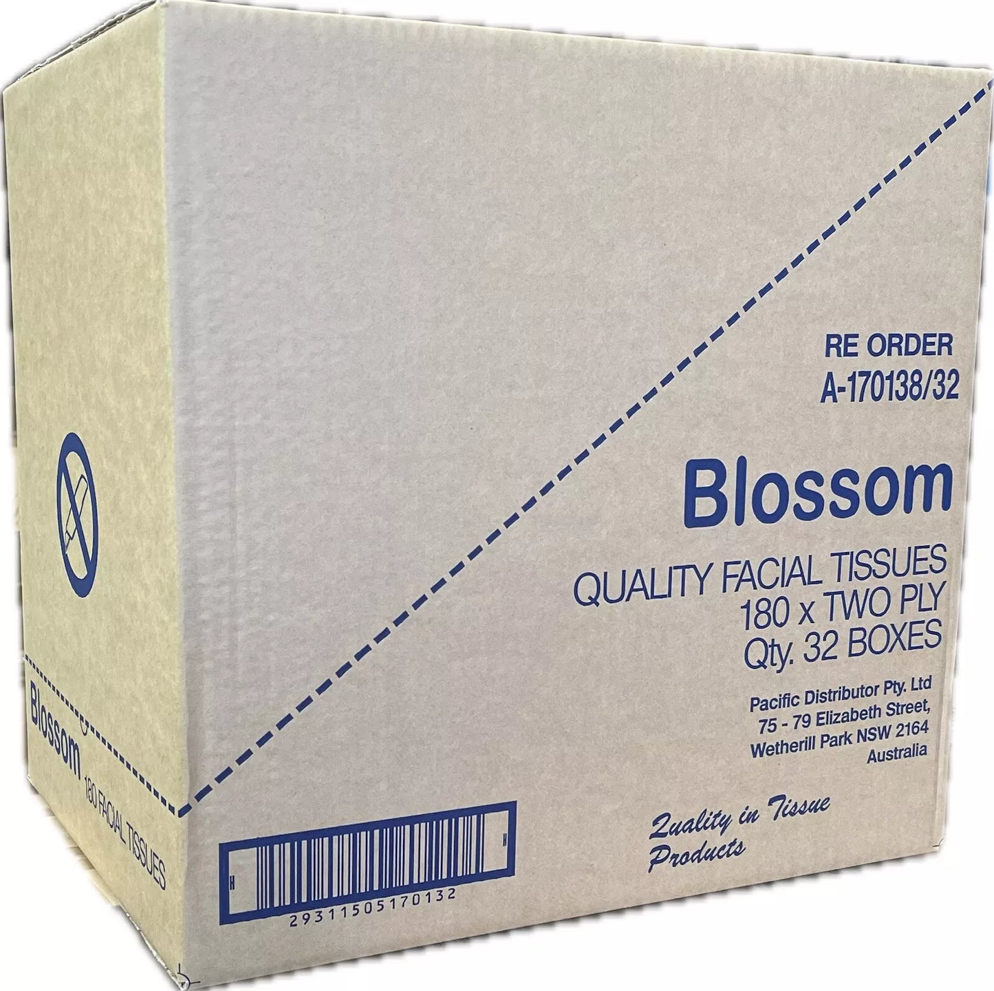 Blossom Quality Facial Tissue White 180X2Ply 32/CTN