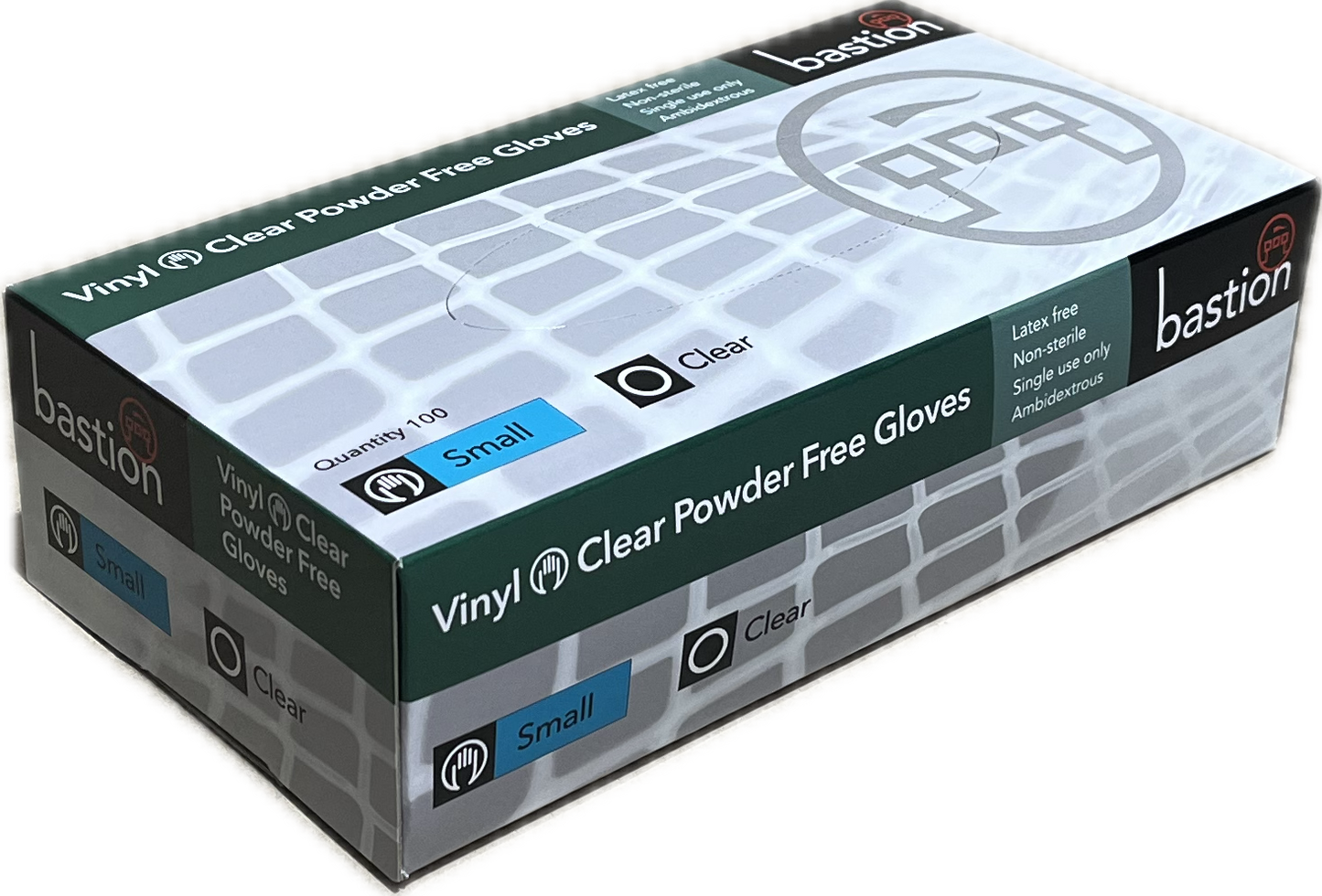 Bastion Glove Vinyl Powder Free Clear Small 1000/CTN