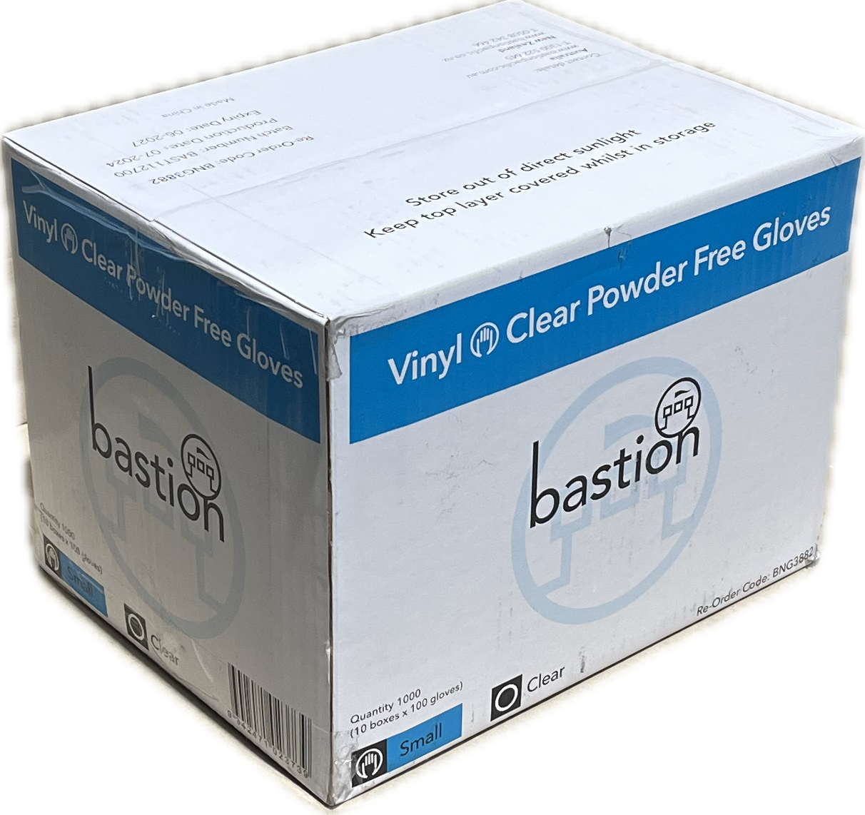 Bastion Glove Vinyl Powder Free Clear Small 1000/CTN