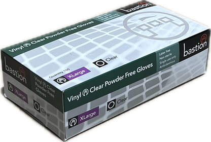 Bastion Glove Vinyl Powder Free Clear XL 1000/CTN