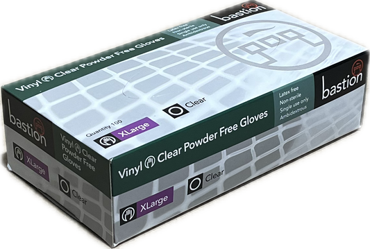 Bastion Glove Vinyl Powder Free Clear XL 1000/CTN