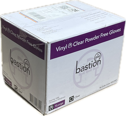 Bastion Glove Vinyl Powder Free Clear XL 1000/CTN